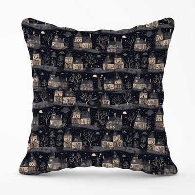 Warren Reed Designer Spooky Haunted Houses Outdoor Cushion 45Cm X 45Cm from B&Q