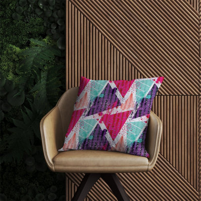 Warren Reed Designer Shabby Geometric Pattern Outdoor Cushion 60Cm X 60Cm from B&Q