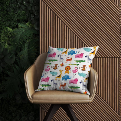 Warren Reed Designer Hand Drawn Cartoon Animals Outdoor Cushion 60Cm X 60Cm from B&Q