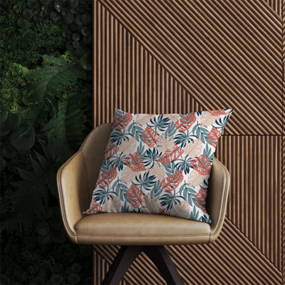 B&Q -  Tropical Leaf Pattern Outdoor Cushion 60Cm X 60Cm