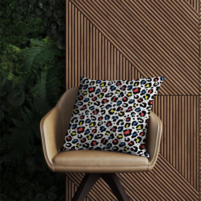 Warren Reed Designer Coloured Leopard Print Outdoor Cushion 60Cm X 60Cm from B&Q