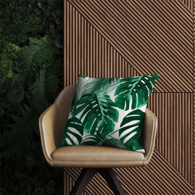 B&Q -  Tropical Jungle Leaf Pattern Outdoor Cushion 60Cm X 60Cm