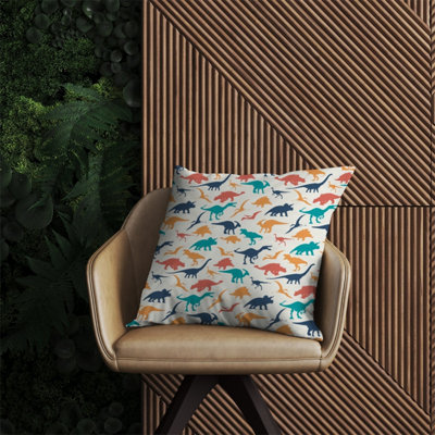 Warren Reed Designer Multicoloured Dinosaurs Outdoor Cushion 60Cm X 60Cm from B&Q