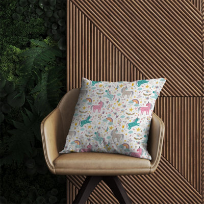 Warren Reed Designer Unicorn And Rainbows Outdoor Cushion 60Cm X 60Cm from B&Q
