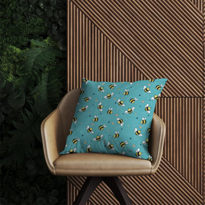 Warren Reed Designer Hand Drawn Busy Bees Outdoor Cushion 60Cm X 60Cm from B&Q