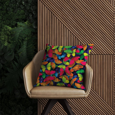 Warren Reed Designer Rainbow Butterflies Outdoor Cushion 60Cm X 60Cm from B&Q