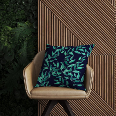 B&Q -  Delicate Green Foliage Outdoor Cushion 60Cm X 60Cm