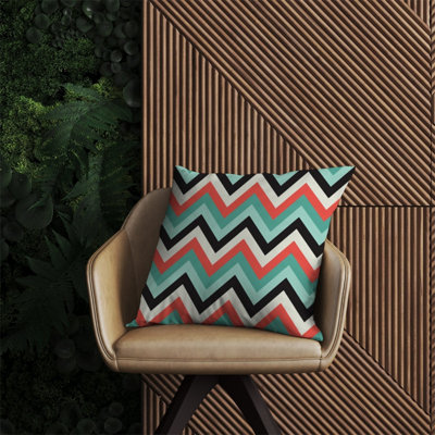 Warren Reed Designer Geometric Colored Chevron Pattern Outdoor Cushion 60Cm X 60Cm from B&Q