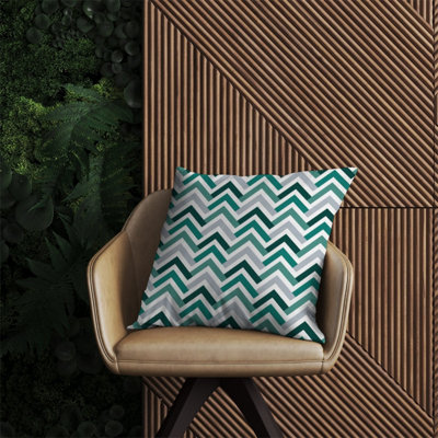 Warren Reed Designer Retro Vintage Colored Chevron Pattern Outdoor Cushion 60Cm X 60Cm from B&Q