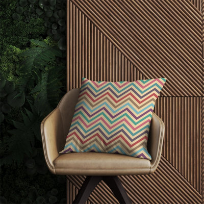Warren Reed Designer Geometric Vintage Colored Chevron Pattern Outdoor Cushion 60Cm X 60Cm from B&Q