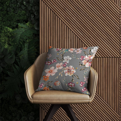 Warren Reed Designer PeonyLilyTulipDaisy Colorful  Outdoor Cushion 60Cm X 60Cm from B&Q