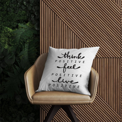 Warren Reed Designer Think PositiveFeel PositiveLive Positive Outdoor Cushion 60Cm X 60Cm from B&Q