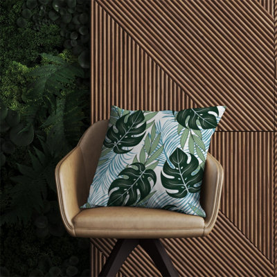 Warren Reed Designer Tropical Pattern And Flowers Outdoor Cushion 60Cm X 60Cm from B&Q