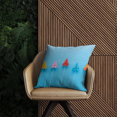 Warren Reed Designer Paper Aeroplanes Outdoor Cushion 60Cm X 60Cm from B&Q