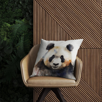 Warren Reed Designer Panda Watercolour Outdoor Cushion 60Cm X 60Cm from B&Q