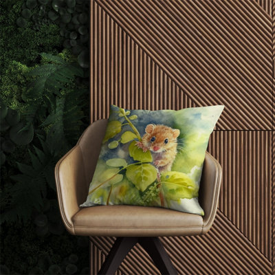Warren Reed Designer Dormouse Watercolour Outdoor Cushion 60Cm X 60Cm from B&Q
