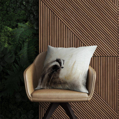 Warren Reed Designer Badger Watercolour Outdoor Cushion 60Cm X 60Cm from B&Q