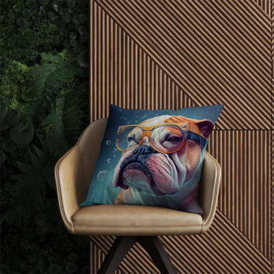 Warren Reed Designer Bulldog Splashart Outdoor Cushion 60Cm X 60Cm from B&Q