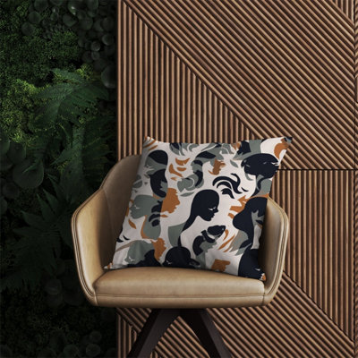 Warren Reed Designer Abstract Grey Brown Silhouette Outdoor Cushion 60Cm X 60Cm from B&Q