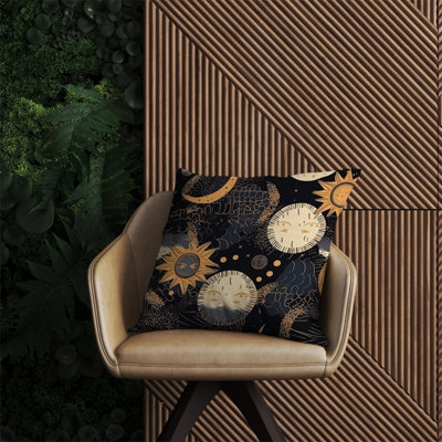 Warren Reed Designer Gold Sun And Moon Outdoor Cushion 60Cm X 60Cm from B&Q