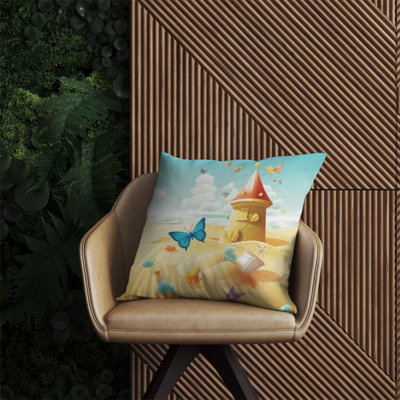 Warren Reed Designer Butterflies On A Beach Holiday Outdoor Cushion 60Cm X 60Cm from B&Q