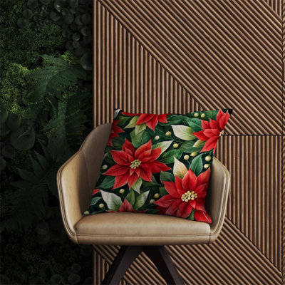 Warren Reed Designer Poinsetta Watercolour Outdoor Cushion 60Cm X 60Cm from B&Q