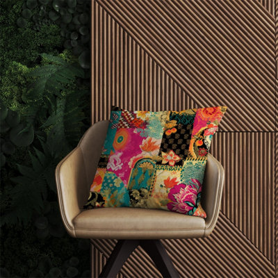 Warren Reed Designer Patchwork Mixed Textiles Outdoor Cushion 60Cm X 60Cm from B&Q