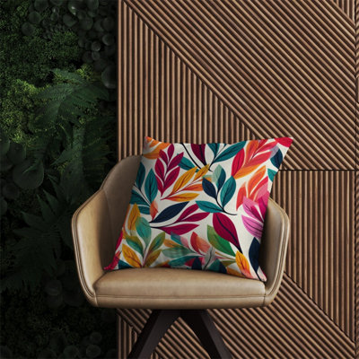 Warren Reed Designer Bright Leaves Pattern Outdoor Cushion 60Cm X 60Cm from B&Q