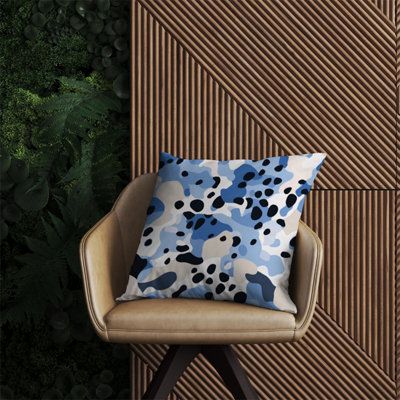 Warren Reed Designer Blue Camouflage Pattern Outdoor Cushion 60Cm X 60Cm from B&Q