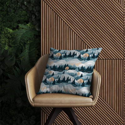 Warren Reed Designer Dreamy Snowy Christmas Scene Outdoor Cushion 60Cm X 60Cm from B&Q