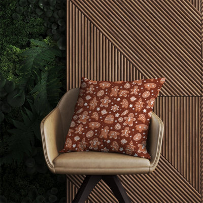 Warren Reed Designer Gingerbread Cookies Outdoor Cushion 60Cm X 60Cm from B&Q