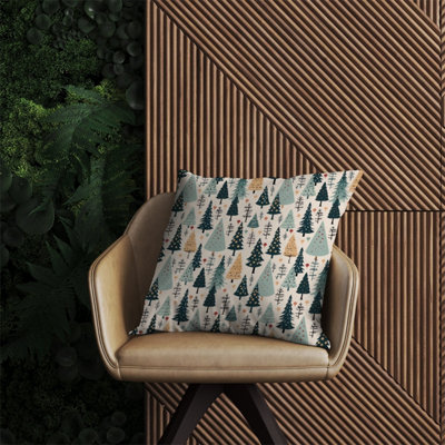 Warren Reed Designer Boho Inspired Christmas Tree Pattern Outdoor Cushion 60Cm X 60Cm from B&Q