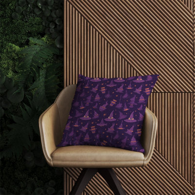 Warren Reed Designer Witch Hats And Broomsticks Outdoor Cushion 60Cm X 60Cm from B&Q