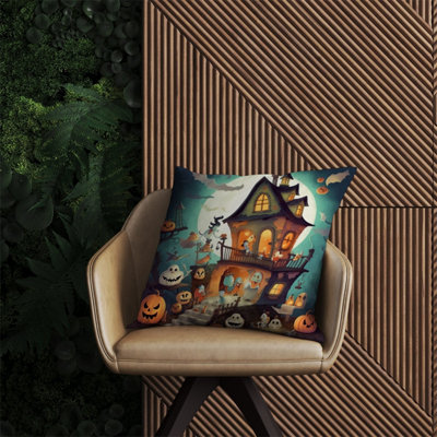 Warren Reed Designer Illustrations A Whimsical Haunted House Outdoor Cushion 60Cm X 60Cm from B&Q