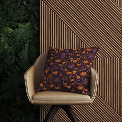Warren Reed Designer Wicked Witches Bubbling Cauldrons Outdoor Cushion 60Cm X 60Cm from B&Q