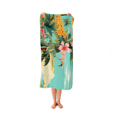  - Palm Trees And Hibiscus Beach Towel