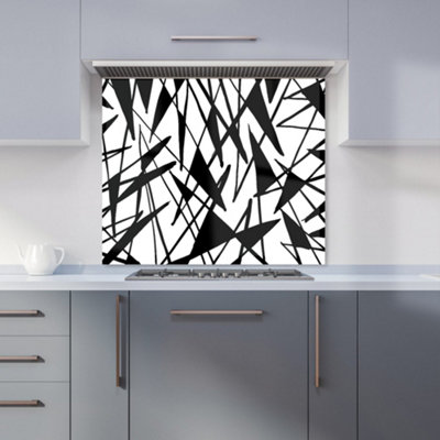 Warren Reed Designer Brush Abstract Pattern Premium Glass Kitchen Splashback W600mm X H750mm from B&Q