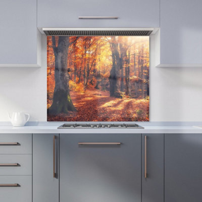 B&Q -  Autumn Forest Premium Glass Kitchen Splashback W900mm X H650mm