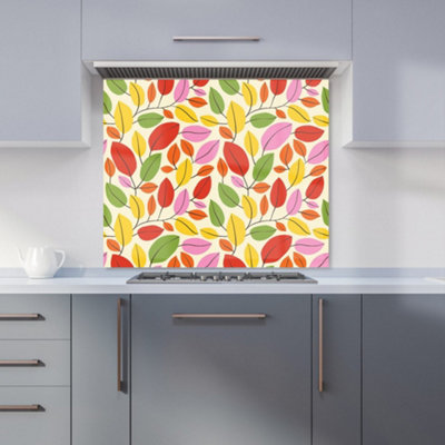 B&Q -  Autumn Leaves Premium Glass Kitchen Splashback W700mm X H750mm