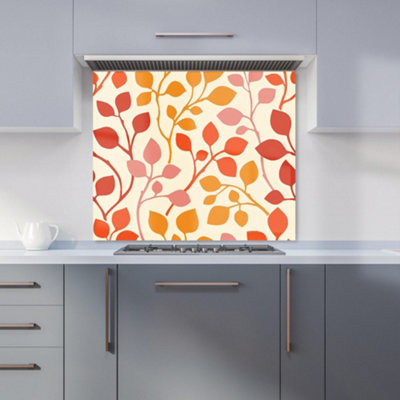 B&Q -  Colorful Autumn Leaves Premium Glass Kitchen Splashback W900mm X H650mm