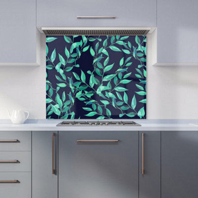 B&Q -  Delicate Green Foliage Premium Glass Kitchen Splashback W700mm X H650mm