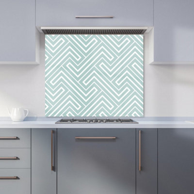 B&Q -  Geometric Modern Ornment Premium Glass Kitchen Splashback W900mm X H650mm