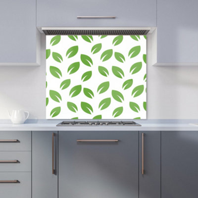 B&Q -  Leaves Pattern Premium Glass Kitchen Splashback W600mm X H600mm
