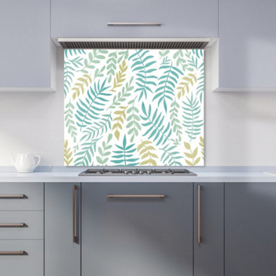 B&Q -  Multicolor Leafs And Branches Premium Glass Kitchen Splashback W600mm X H600mm