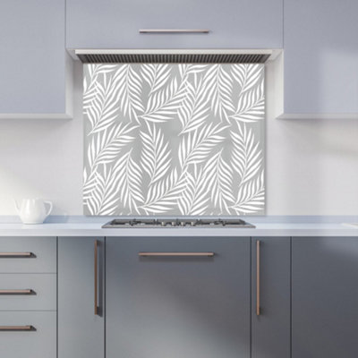 B&Q -  Palm Tree Leaves Premium Glass Kitchen Splashback W600mm X H600mm