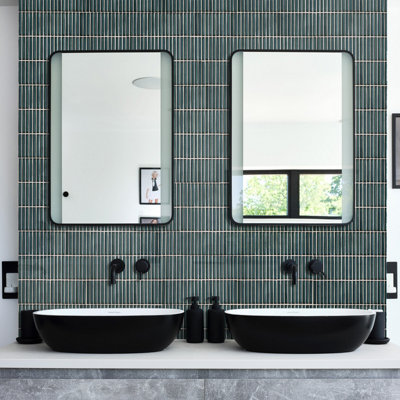 Ca’Pietra Linear Aegean Dusk Gloss Metallic Effect Porcelain Indoor Wall Tile(L)295mm (W)284mm from B&Q