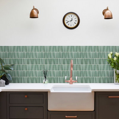 Ca’Pietra Linear Sea Spray Gloss Metallic Effect Porcelain Indoor Wall Tile(L)295mm (W)284mm from B&Q