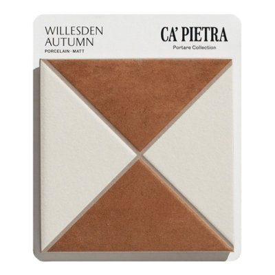 Ca’Pietra Willesden Autumn Brown & Green Matt Porcelain Indoor Wall & Floor Tile Card Mounted Sample from B&Q