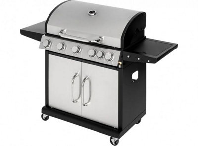 Woodland Grill Stainless Steel 5 + 1 Burner Gas Bbq With Thermometer, Warming Rack & Storage Cabinet - Image 2
