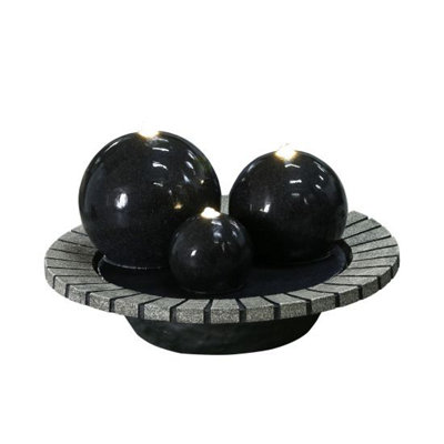 Outdoor Living UK Rathlin Spheres Mains Power Water Feature With Cover from B&Q